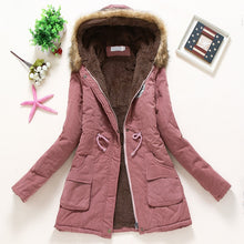 Load image into Gallery viewer, Overcoat Women Winter thick coat Warm Hooded Pockets Slim Faux Fur Parka Jacket Female