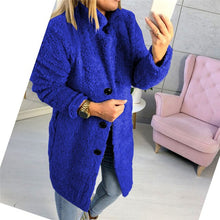 Load image into Gallery viewer, 2019 Plush Coat Women Fur Lamb Thicken Winter Warm Long Sleeve Female Jackets Overcoat Outerwear Faux Fur Coat For Women