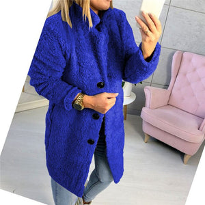 2019 Plush Coat Women Fur Lamb Thicken Winter Warm Long Sleeve Female Jackets Overcoat Outerwear Faux Fur Coat For Women