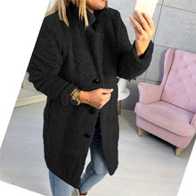 Load image into Gallery viewer, 2019 Plush Coat Women Fur Lamb Thicken Winter Warm Long Sleeve Female Jackets Overcoat Outerwear Faux Fur Coat For Women