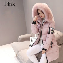 Load image into Gallery viewer, 2019 New Parka Womens Winter Coats Womans Long Cotton Casual Fur Hooded Jackets Warm Parkas Female Overcoat Coat Free shipping