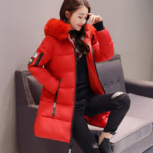 2019 New Parka Womens Winter Coats Womans Long Cotton Casual Fur Hooded Jackets Warm Parkas Female Overcoat Coat Free shipping