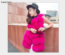 Load image into Gallery viewer, Warm Faux Fur Fox Vest Women Winter Casual Artifical Fur Warm Coat Super X-Long Waistcoat Female Faux Furs Wholesale