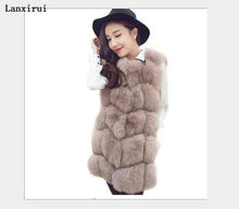 Load image into Gallery viewer, Warm Faux Fur Fox Vest Women Winter Casual Artifical Fur Warm Coat Super X-Long Waistcoat Female Faux Furs Wholesale