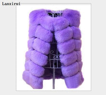 Load image into Gallery viewer, Warm Faux Fur Fox Vest Women Winter Casual Artifical Fur Warm Coat Super X-Long Waistcoat Female Faux Furs Wholesale