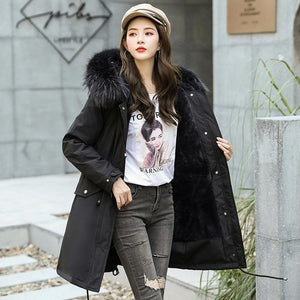 PinkyIsBlack 2019 New Arrival Fashion Women Winter Jacket Fur Lining Warm Thicken Ladies Winter Long Coat Parkas Womens Jackets