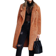 Load image into Gallery viewer, CALOFE 2019 Autumn Winter Fashion Women Faux Fur Long Outwear Jackets  Warm Plush Teddy Coat Casual Streetwear Ladies Jacket