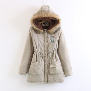 Winter Coat Women Winter Jacket Long Parkas Female Hooded Jacket Winter Coat Cotton Fur Basic Jacket Long Coat For Women Parka