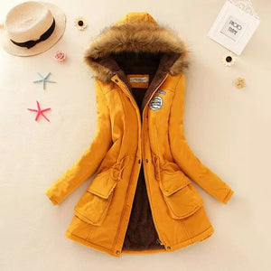 Winter Coat Women Winter Jacket Long Parkas Female Hooded Jacket Winter Coat Cotton Fur Basic Jacket Long Coat For Women Parka