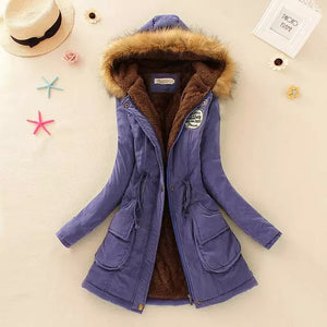 Winter Coat Women Winter Jacket Long Parkas Female Hooded Jacket Winter Coat Cotton Fur Basic Jacket Long Coat For Women Parka