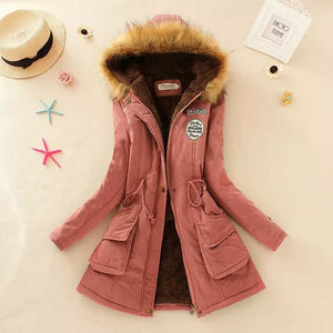 Winter Coat Women Winter Jacket Long Parkas Female Hooded Jacket Winter Coat Cotton Fur Basic Jacket Long Coat For Women Parka