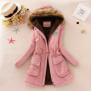 Winter Coat Women Winter Jacket Long Parkas Female Hooded Jacket Winter Coat Cotton Fur Basic Jacket Long Coat For Women Parka