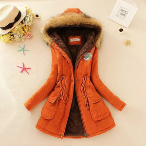 Winter Coat Women Winter Jacket Long Parkas Female Hooded Jacket Winter Coat Cotton Fur Basic Jacket Long Coat For Women Parka