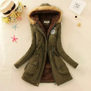 Winter Coat Women Winter Jacket Long Parkas Female Hooded Jacket Winter Coat Cotton Fur Basic Jacket Long Coat For Women Parka