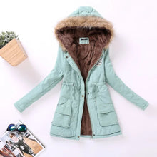 Load image into Gallery viewer, Winter Coat Women Winter Jacket Long Parkas Female Hooded Jacket Winter Coat Cotton Fur Basic Jacket Long Coat For Women Parka