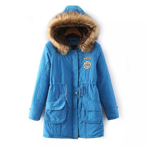 Winter Coat Women Winter Jacket Long Parkas Female Hooded Jacket Winter Coat Cotton Fur Basic Jacket Long Coat For Women Parka