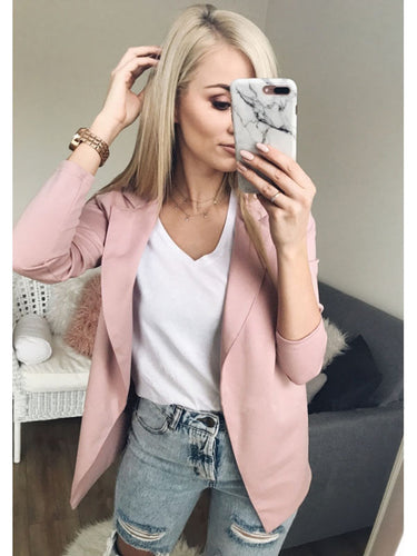 Slim Short Suit Women Jackets and Coats Autumn Winter Women Slim Jacket Coat Office Casual Long Sleeve Casual Outwears