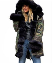 Load image into Gallery viewer, Camouflage winter jacket women outwear parka fur collar lady coat plus size Slim fit Warm Long coat fashion winter clothes women