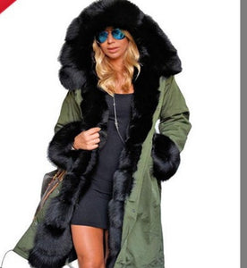 Camouflage winter jacket women outwear parka fur collar lady coat plus size Slim fit Warm Long coat fashion winter clothes women