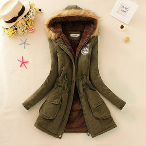 Winter Jacket Women 2019 New Winter Womens Parka Casual Outwear Military Hooded Coat Fur Coats Manteau Femme Woman Clothes CC001