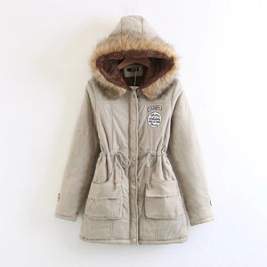 Winter Jacket Women 2019 New Winter Womens Parka Casual Outwear Military Hooded Coat Fur Coats Manteau Femme Woman Clothes CC001