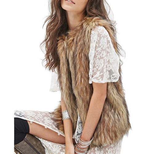 Mixed Fur Vest Jacket Female Braids Fur Faux Fur Winter New Warm Performance Good Cover Button Vest Jacket Comfortable Wild