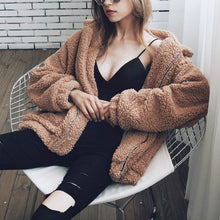 Load image into Gallery viewer, Autumn Winter Faux Fur Coat Women 2019 Casual Warm Soft Zipper Fur Jacket Plush Overcoat Pocket Plus Size Teddy Coat Female XXXL