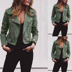 Autumn Winter Women Coat women Casual Tops Ladies Suede Leather Zip Up Jackets Coats Women warm Coats Fashion Streetwear