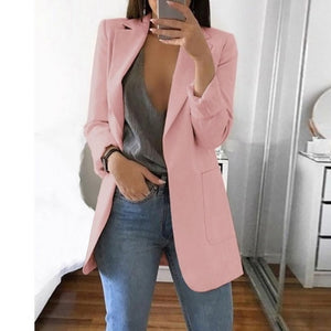 OEAK Spring Autumn Slim Fit Women Jackets Pockets Office Work Jacket Coat Elegant Business Lady chaquetas mujer invierno 2019