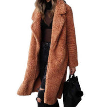 Load image into Gallery viewer, Autumn Winter Faux Fur Coat Women Warm Teddy Bear Coat Ladies Fur Jacket Female Teddy Outwear Plush Overcoat Long Coat