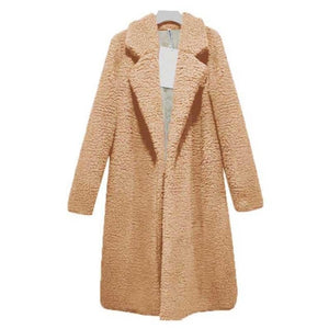 Autumn Winter Faux Fur Coat Women Warm Teddy Bear Coat Ladies Fur Jacket Female Teddy Outwear Plush Overcoat Long Coat