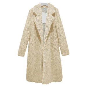 Autumn Winter Faux Fur Coat Women Warm Teddy Bear Coat Ladies Fur Jacket Female Teddy Outwear Plush Overcoat Long Coat