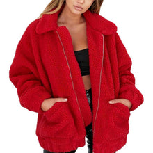 Load image into Gallery viewer, Autumn Winter Faux Fur Coat Women 2019 Casual Warm Soft Zipper Fur Jacket Plush Overcoat Pocket Plus Size Teddy Coat Female XXXL