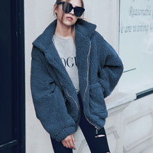 Load image into Gallery viewer, Autumn Winter Faux Fur Coat Women 2019 Casual Warm Soft Zipper Fur Jacket Plush Overcoat Pocket Plus Size Teddy Coat Female XXXL