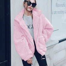 Load image into Gallery viewer, Autumn Winter Faux Fur Coat Women 2019 Casual Warm Soft Zipper Fur Jacket Plush Overcoat Pocket Plus Size Teddy Coat Female XXXL