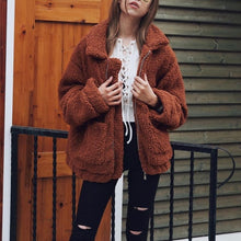 Load image into Gallery viewer, Autumn Winter Faux Fur Coat Women 2019 Casual Warm Soft Zipper Fur Jacket Plush Overcoat Pocket Plus Size Teddy Coat Female XXXL