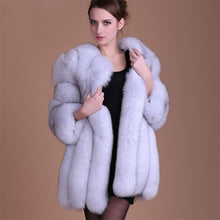 Load image into Gallery viewer, Women Winter Fluffy Faux Fur Coat High-Quality Thick Imitated Fox Fur Overcoat Female Warm Outwear