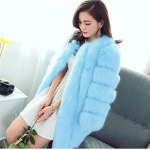 Load image into Gallery viewer, Women Winter Fluffy Faux Fur Coat High-Quality Thick Imitated Fox Fur Overcoat Female Warm Outwear