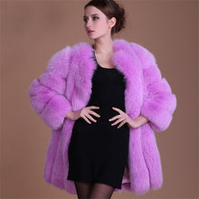 Load image into Gallery viewer, Women Winter Fluffy Faux Fur Coat High-Quality Thick Imitated Fox Fur Overcoat Female Warm Outwear