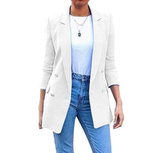 OEAK Spring Autumn Slim Fit Women Jackets Pockets Office Work Jacket Coat Elegant Business Lady chaquetas mujer invierno 2019