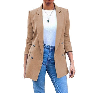 OEAK Spring Autumn Slim Fit Women Jackets Pockets Office Work Jacket Coat Elegant Business Lady chaquetas mujer invierno 2019