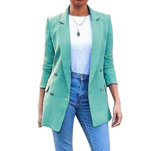 OEAK Spring Autumn Slim Fit Women Jackets Pockets Office Work Jacket Coat Elegant Business Lady chaquetas mujer invierno 2019