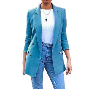 OEAK Spring Autumn Slim Fit Women Jackets Pockets Office Work Jacket Coat Elegant Business Lady chaquetas mujer invierno 2019