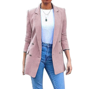 OEAK Spring Autumn Slim Fit Women Jackets Pockets Office Work Jacket Coat Elegant Business Lady chaquetas mujer invierno 2019