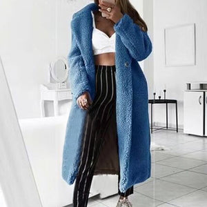 LOOZYKIT Autumn Winter Fur Women 2019 Casual Loose Solid Long Teddy Coat Female Vintage Thick Faux Fur Jackets Plush Overcoat