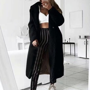 LOOZYKIT Autumn Winter Fur Women 2019 Casual Loose Solid Long Teddy Coat Female Vintage Thick Faux Fur Jackets Plush Overcoat