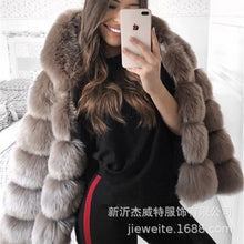 Load image into Gallery viewer, Women Warm 65Percent Fox Fur Coat Short Slim Winter Genuine Fur Jacket Fashion Outwear Luxury Natural Fox Fur Coat For Girls