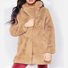 Load image into Gallery viewer, HCYO Autumn Winter Women Fur Coat Plus Size 3XL Covered Button Furry Faux Fur Coats Women&#39;s Long Loose Soft Rabbit Fur Overcoat