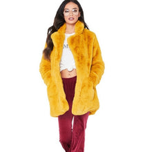 Load image into Gallery viewer, HCYO Autumn Winter Women Fur Coat Plus Size 3XL Covered Button Furry Faux Fur Coats Women&#39;s Long Loose Soft Rabbit Fur Overcoat