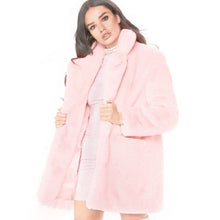 Load image into Gallery viewer, HCYO Autumn Winter Women Fur Coat Plus Size 3XL Covered Button Furry Faux Fur Coats Women&#39;s Long Loose Soft Rabbit Fur Overcoat